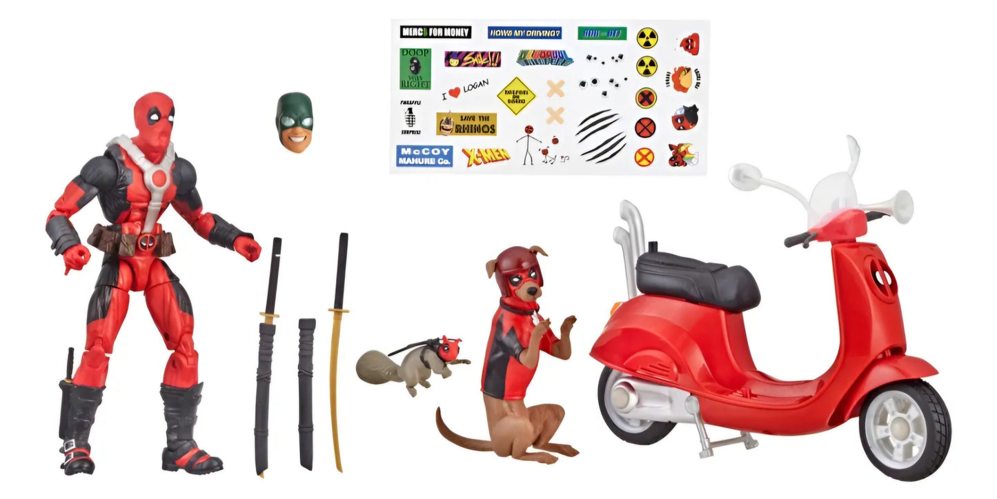 Set Figura Articulada Deadpool Corps + Scooter y Accesorios